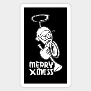 Merry alternative X-mess Greetings, sarcastic Xmas pun. Magnet